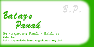 balazs panak business card
